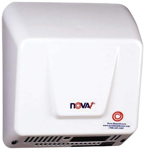 World Dryer - 1000 Watt White Finish Electric Hand Dryer - 120/208/240 Volts, 8 Amps, 9-1/4" Wide x 9-3/4" High x 4" Deep - Apex Tool & Supply