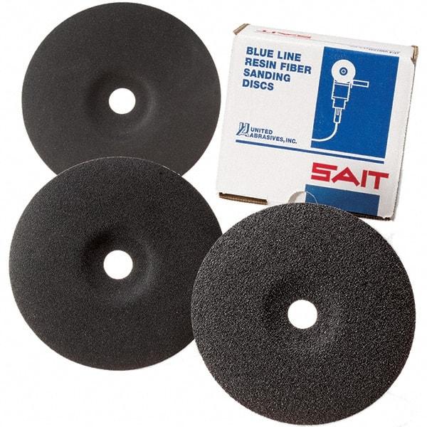 Sait - 7" Diam 7/8" Hole 16 Grit Fiber Disc - Very Coarse Grade, Silicon Carbide - Apex Tool & Supply