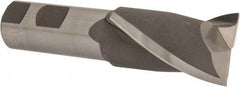 Hertel - 1-3/8", 2-1/4" LOC, 1" Shank Diam, 4-3/4" OAL, 2 Flute, High Speed Steel Square End Mill - Single End, Uncoated, Spiral Flute, 30° Helix, Centercutting, Right Hand Cut, Right Hand Flute - Apex Tool & Supply