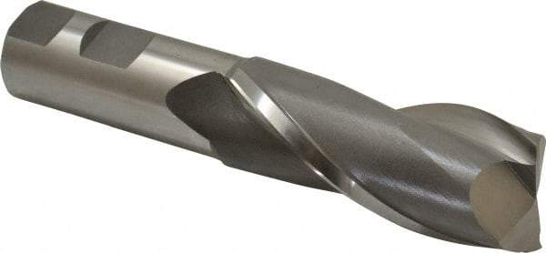 Hertel - 1-1/4", 3" LOC, 1" Shank Diam, 5-1/2" OAL, 2 Flute, High Speed Steel Square End Mill - Single End, Uncoated, Spiral Flute, 30° Helix, Centercutting, Right Hand Cut, Right Hand Flute - Apex Tool & Supply