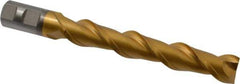 Hertel - 1", 6" LOC, 1" Shank Diam, 8-1/2" OAL, 2 Flute, High Speed Steel Square End Mill - Single End, TiN Finish, Spiral Flute, 42° Helix, Centercutting, Right Hand Cut, Right Hand Flute - Apex Tool & Supply