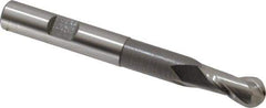 Hertel - 3/8" Diam, 3/4" LOC, 2 Flute Cobalt Ball End Mill - Uncoated, Single End, 3-5/16" OAL, 3/8" Shank Diam, Spiral Flute - Apex Tool & Supply