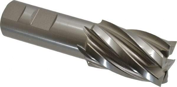 Hertel - 1-1/4", 2" LOC, 1" Shank Diam, 4-1/2" OAL, 6 Flute, Cobalt Square End Mill - Single End, Uncoated, Spiral Flute, 30° Helix, Centercutting, Right Hand Cut, Right Hand Flute - Apex Tool & Supply