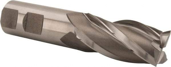 Hertel - 15/16", 1-7/8" LOC, 7/8" Shank Diam, 4-1/8" OAL, 4 Flute, Cobalt Square End Mill - Single End, Uncoated, Spiral Flute, 30° Helix, Centercutting, Right Hand Cut, Right Hand Flute - Apex Tool & Supply