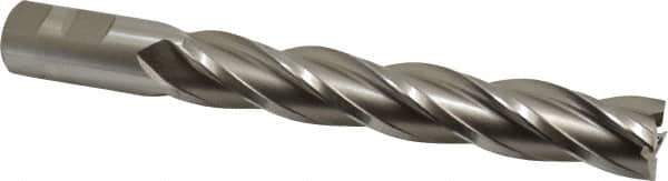 Hertel - 1", 6" LOC, 1" Shank Diam, 8-1/2" OAL, 4 Flute, Cobalt Square End Mill - Single End, Uncoated, Spiral Flute, 30° Helix, Right Hand Cut, Right Hand Flute - Apex Tool & Supply