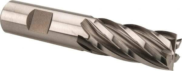 Hertel - 3/4", 1-5/8" LOC, 3/4" Shank Diam, 3-7/8" OAL, 6 Flute, Cobalt Square End Mill - Single End, Uncoated, Spiral Flute, 30° Helix, Centercutting, Right Hand Cut, Right Hand Flute - Apex Tool & Supply