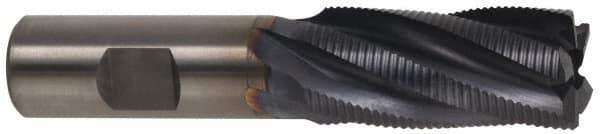 Hertel - 1" Diam, Fine Pitch, 1-1/2" LOC, 5 Flute Cobalt Roughing Square End Mill - TiCN Finish, 3-3/4" OAL, 3/4" Shank Diam, Single End, 30° Helix - Apex Tool & Supply