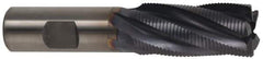 Hertel - 1" Diam, Fine Pitch, 2" LOC, 5 Flute Cobalt 45° Roughing Square End Mill - TiCN Finish, 4-1/2" OAL, 1" Shank Diam, Single End, 30° Helix - Apex Tool & Supply