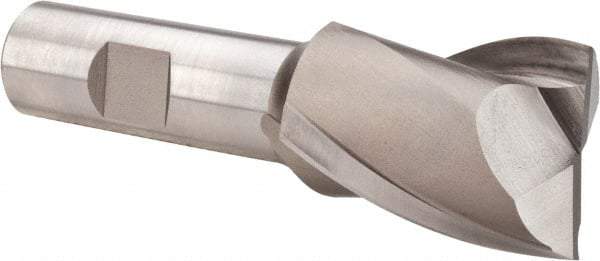 Hertel - 1-1/4", 1-5/8" LOC, 3/4" Shank Diam, 3-7/8" OAL, 2 Flute, Cobalt Square End Mill - Single End, Uncoated, Spiral Flute, 30° Helix, Centercutting, Right Hand Cut, Right Hand Flute - Apex Tool & Supply