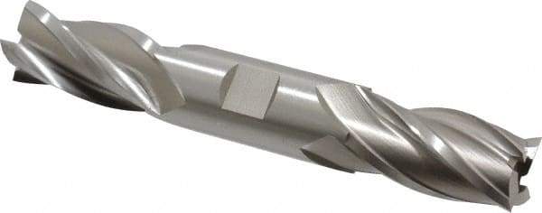 Hertel - 1", 1-7/8" LOC, 1" Shank Diam, 6-3/8" OAL, 4 Flute, Cobalt Square End Mill - Double End, Uncoated, Spiral Flute, 30° Helix, Right Hand Cut, Right Hand Flute - Apex Tool & Supply