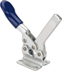 Gibraltar - 200 Lb Holding Capacity, Horizontal Handle, Manual Hold Down Toggle Clamp - 78° Handle Movement, 87° Bar Opening, Solid Bar, Flanged Base, Electro-Plated Zinc, Carbon Steel - Apex Tool & Supply