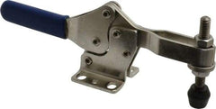 Gibraltar - 600 Lb Holding Capacity, Horizontal Handle, Manual Hold Down Toggle Clamp - 56° Handle Movement, 91° Bar Opening, U-Bar, Flanged Base, Electro-Plated Zinc, Stainless Steel - Apex Tool & Supply