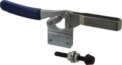 Gibraltar - 750 Lb Holding Capacity, Horizontal Handle, Manual Hold Down Toggle Clamp - 70° Handle Movement, 92° Bar Opening, U-Bar, Straight Base, Electro-Plated Zinc, Carbon Steel - Apex Tool & Supply