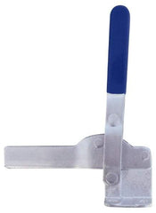 Gibraltar - 1,000 Lb Holding Capacity, Vertical Handle, Manual Hold Down Toggle Clamp - 64° Handle Movement, 76° Bar Opening, Solid Bar, Flanged Base, Electro-Plated Zinc, Carbon Steel - Apex Tool & Supply