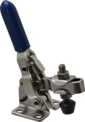 Gibraltar - 250 Lb Holding Capacity, Vertical Handle, Manual Hold Down Toggle Clamp - 65° Handle Movement, 105° Bar Opening, U-Bar, Flanged Base, Electro-Plated Zinc, Stainless Steel - Apex Tool & Supply