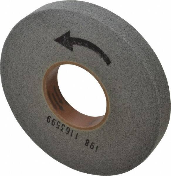 Merit Abrasives - 8" Diam, 1" Face Width, 3" Center Hole, Fine Grade, Silicon Carbide Deburring Wheel - Convolute, Hard Density 7 Grade, 4,500 RPM - Apex Tool & Supply