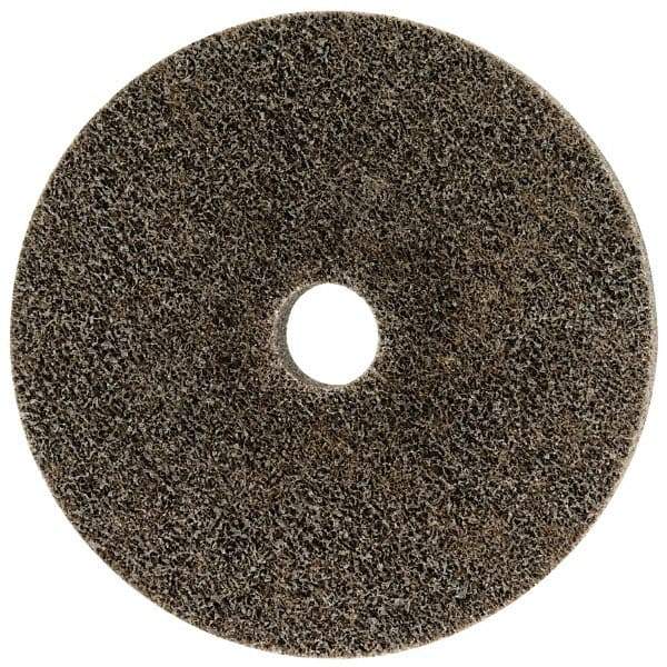 Merit Abrasives - 6" Diam, 1" Face Width, 1" Center Hole, Coarse Grade, Aluminum Oxide Deburring Wheel - Unitized, Hard Density 8 Grade, 5,000 RPM - Apex Tool & Supply