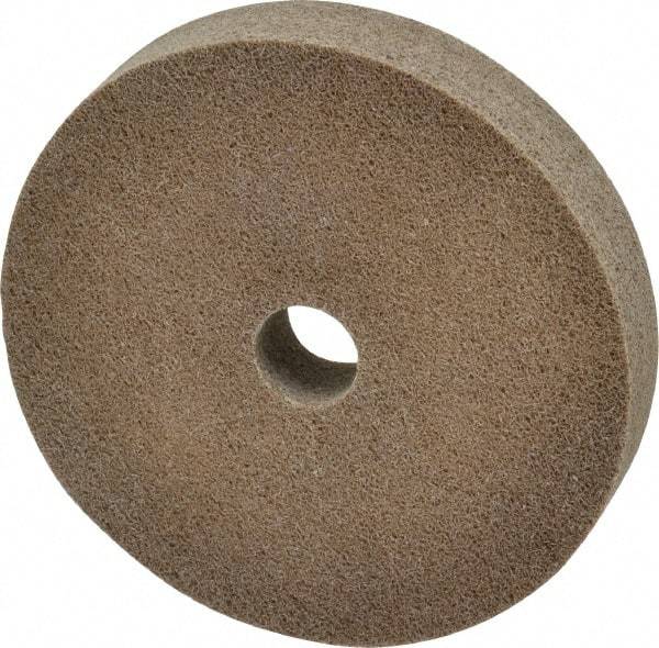 Merit Abrasives - 6" Diam, 1" Face Width, 1" Center Hole, Fine Grade, Aluminum Oxide Deburring Wheel - Unitized, Medium Density 6 Grade, 5,000 RPM - Apex Tool & Supply