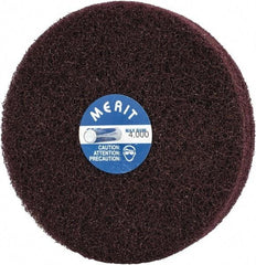 Merit Abrasives - 5" Diam, Medium Mounted Scrubber Buffing Wheel - 3 Ply, Medium Grade, 1/4" Shank Diam, 4,000 RPM - Apex Tool & Supply