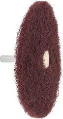 Merit Abrasives - 4" Diam, Medium Mounted Scrubber Buffing Wheel - 1 Ply, Very Fine Grade, 1/4" Shank Diam, 6,000 RPM - Apex Tool & Supply