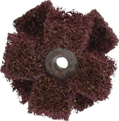 Merit Abrasives - 2" Diam Medium Density Cross Buff - 2 Plys, 1/4-20 Thread, Medium Grade, 12,000 Max RPM - Apex Tool & Supply