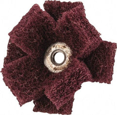 Merit Abrasives - 2" Diam Medium Density Cross Buff - 2 Plys, 1/4-20 Thread, Very Fine Grade, 12,000 Max RPM - Apex Tool & Supply