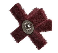 Merit Abrasives - 3" Diam Medium Density Cross Buff - 2 Plys, 1/4-20 Thread, Very Fine Grade, 8,000 Max RPM - Apex Tool & Supply