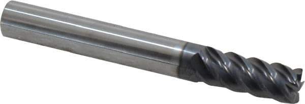 SGS - 5/16", 5 Flute, Single End, Solid Carbide, 0.015" Corner Radius End Mill - 2-1/2" OAL, 45° Helix, Right Hand Flute, 13/16" LOC, Right Hand Cut - Apex Tool & Supply