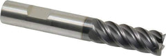 SGS - 3/8", 5 Flute, Single End, Solid Carbide, 0.015" Corner Radius End Mill - 2-1/2" OAL, 45° Helix, Right Hand Flute, 1" LOC, Right Hand Cut - Apex Tool & Supply