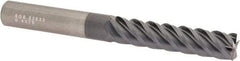SGS - 7/16", 5 Flute, Single End, Solid Carbide, 0.015" Corner Radius End Mill - 4" OAL, 45° Helix, Right Hand Flute, 2" LOC, Right Hand Cut - Apex Tool & Supply