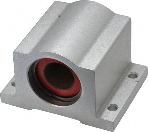 Pacific Bearing - 5/8" ID, 2-1/2" OAW x 1.938" OAL x 1-3/4" OAH Pillow Block - 1,470 Lb Static Cap, 2-1/8" Btw Mnt Hole Ctrs, 7/8" Base-to-Ctr Ht, Aluminum - Apex Tool & Supply