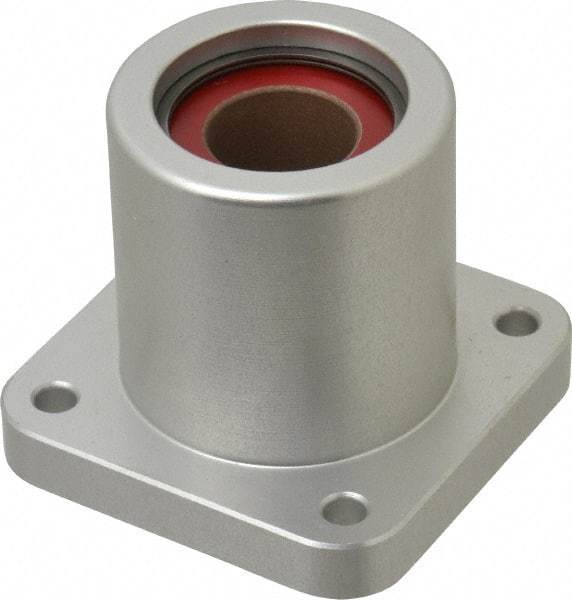 Pacific Bearing - 3/4" ID, 2.067" OAL x 2.38" OAH 4-Bolt Flange Mounted Bearing - 1,470 Lb Static Cap, 1-3/4" Btw Mnt Hole Ctrs, Aluminum - Apex Tool & Supply