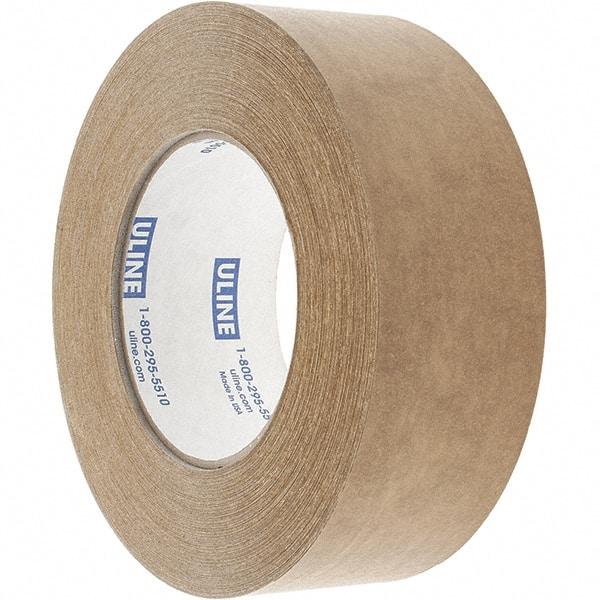 Made in USA - 2" x 60 Yd Tan Rubber Adhesive Sealing Tape - Paper Backing, 7 mil Thick - Apex Tool & Supply