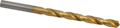 Hertel - Letter G 118° High Speed Steel Jobber Drill - TiN Finish, Right Hand Cut, Spiral Flute, Straight Shank, 4-1/8" OAL, Standard Point - Apex Tool & Supply