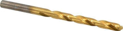 Hertel - Letter J 118° High Speed Steel Jobber Drill - TiN Finish, Right Hand Cut, Spiral Flute, Straight Shank, 4-1/8" OAL, Standard Point - Apex Tool & Supply