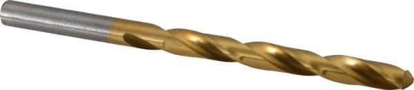 Hertel - Letter K 118° High Speed Steel Jobber Drill - TiN Finish, Right Hand Cut, Spiral Flute, Straight Shank, 4-1/4" OAL, Standard Point - Apex Tool & Supply