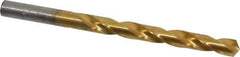 Hertel - Letter R 118° High Speed Steel Jobber Drill - TiN Finish, Right Hand Cut, Spiral Flute, Straight Shank, 4-3/4" OAL, Standard Point - Apex Tool & Supply