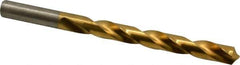 Hertel - Letter W 118° High Speed Steel Jobber Drill - TiN Finish, Right Hand Cut, Spiral Flute, Straight Shank, 5-1/8" OAL, Standard Point - Apex Tool & Supply