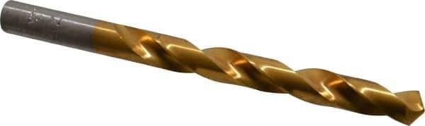 Hertel - Letter Z 118° High Speed Steel Jobber Drill - TiN Finish, Right Hand Cut, Spiral Flute, Straight Shank, 5-1/4" OAL, Standard Point - Apex Tool & Supply