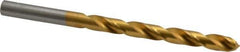 Hertel - 9/32" 135° High Speed Steel Jobber Drill - TiN Finish, Right Hand Cut, Spiral Flute, Straight Shank, 4-1/4" OAL, Split Point - Apex Tool & Supply