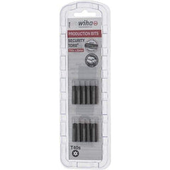 Wiha - 1/4" Drive T40 Tamperproof Torx Screwdriver Bit - 1" OAL, Tamper Resistant Bit - Apex Tool & Supply