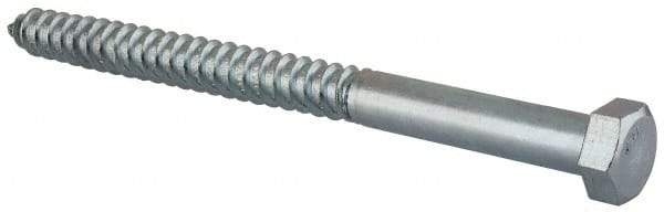 Value Collection - 5/8" Screw, 8" Length Under Head, Steel, Hex Head Lag Screw - Zinc Plated, Grade 2 - Apex Tool & Supply