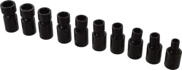 Proto - 10 Piece 3/8" Drive Standard Impact Socket Set - 6 Points, 8 to 17mm, Metric Measurement Standard - Apex Tool & Supply