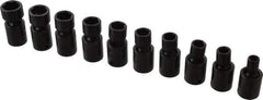 Proto - 10 Piece 3/8" Drive Standard Impact Socket Set - 6 Points, 8 to 17mm, Metric Measurement Standard - Apex Tool & Supply