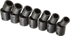 Proto - 7 Piece 1/2" Drive Standard Impact Socket Set - 6 Points, 13 to 19mm, Metric Measurement Standard - Apex Tool & Supply