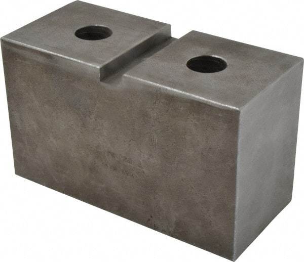 H & R Manufacturing - Bullard Attachment, Square Soft Lathe Chuck Jaw - Steel, 3-1/4" Btw Mount Hole Ctrs, 6-5/8" Long x 3" Wide x 4" High, 7/8" Fastener - Apex Tool & Supply