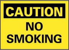 NMC - "Caution - No Smoking", 7" Long x 10" Wide, Rigid Plastic Safety Sign - Rectangle, 0.05" Thick, Use for Accident Prevention - Apex Tool & Supply