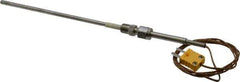 Thermo Electric - 0 to 2012°F, K Pipe Fitting, Thermocouple Probe - 6 Ft. Cable Length, Mini Connector, 9 Sec Response Time - Apex Tool & Supply