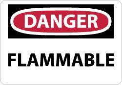 NMC - Danger - Flammable, Plastic Fire Sign - 10" Wide x 7" High - Apex Tool & Supply