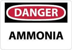 NMC - "Danger - Ammonia", 10" Long x 14" Wide, Rigid Plastic Safety Sign - Rectangle, 0.05" Thick, Use for Hazardous Materials - Apex Tool & Supply